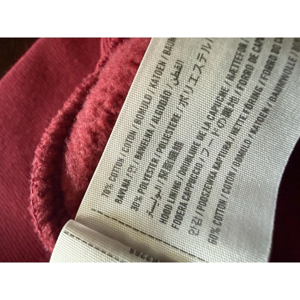 🔥Y2K Hollister Hoodie Mens XS Red Fleece Pullover Spellout Logo Sweatshirt A&F